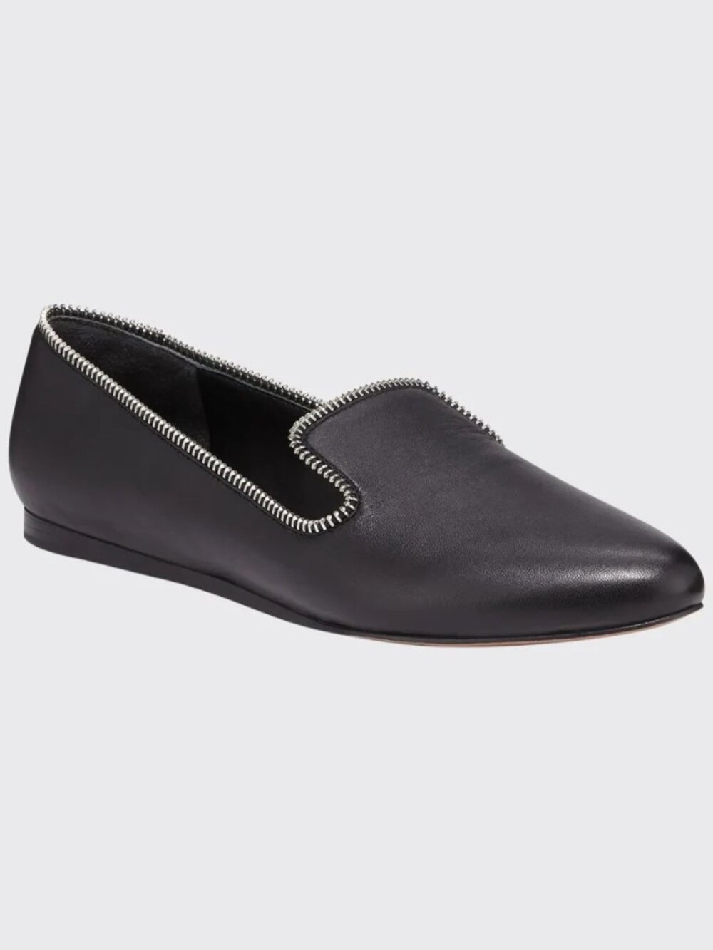 NEW VERONICA BEARD GRIFFIN FLAT LEATHER LOAFER W/ ZIPPER DETAIL FLATS SZ 11